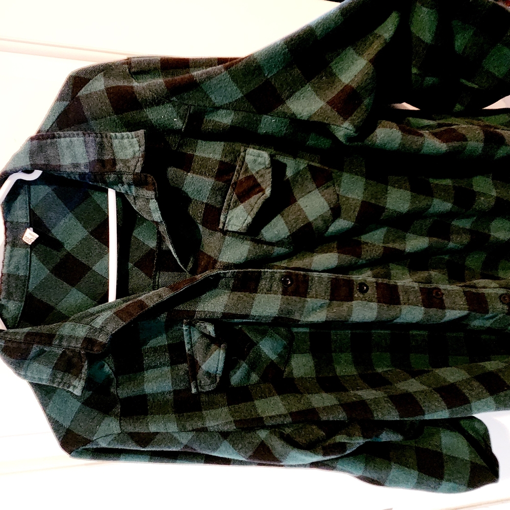 Plaid Flannel Shirt - Green and Black